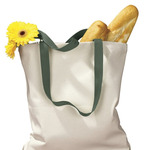 Canvas Tote with Contrast-Color Handles