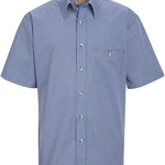 Men's Mini-Plaid Uniform Short Sleeve Shirt