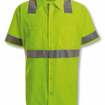 Men's High Visibility Safety Short Sleeve Work Shirt