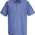 Men's Industrial Stripe Short Sleeve Work Shirt