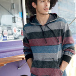 Men's Printed Stripes Fleece Sweatshirt