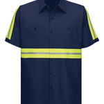 Men's Enhanced Visibility Short Sleeve Cotton Work Shirt