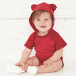 Infant Fine Jersey Raglan Bodysuit with Hood & Ears