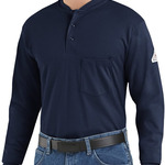 Men's Tall Long Sleeve Tagless Henley Shirt