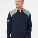 Men's Textured Mixed Media Quarter-Zip Pullover