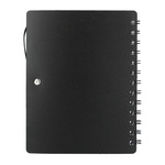5" x 7" Recycled Dual Pocket Spiral Notebook w Pen